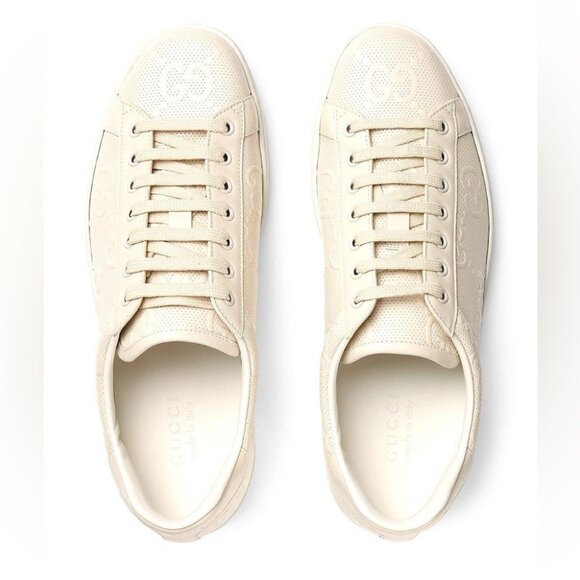 Gucci Ace GG Embossed White Sneakers - Picture 11 of 11